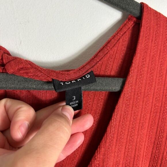 Torrid pointelle rib v-neck babydoll top 3XL - Picture 6 of 8